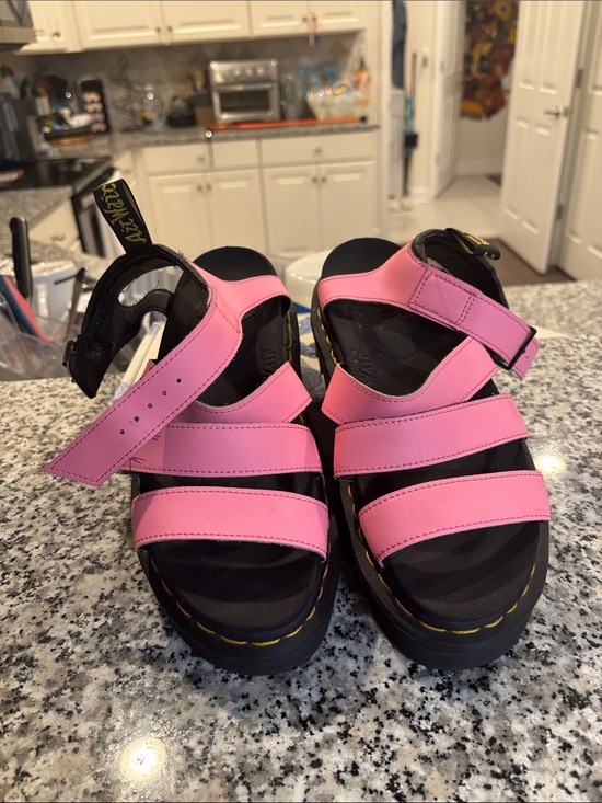 Dr. Martens Shoes - Chunky Pink Strappy Platform Sandals